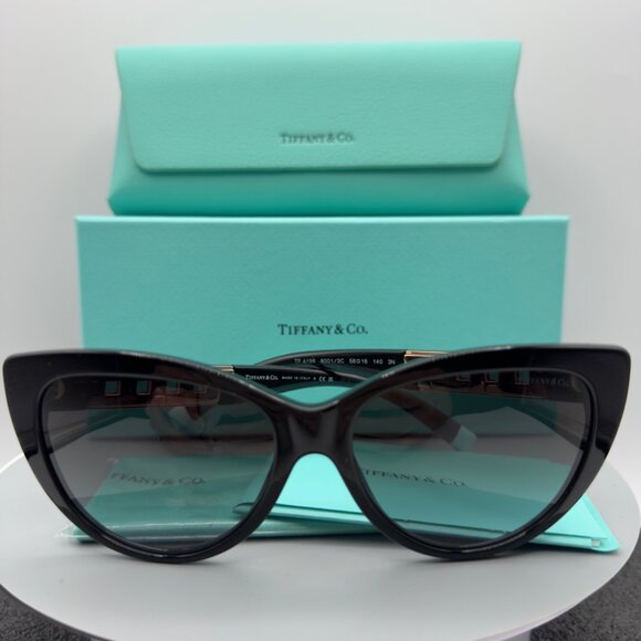 Tiffany & Co TF 4196 8001/3C Black Rose Gold Sunglasses Gradient 56 16 140 READ main image 4